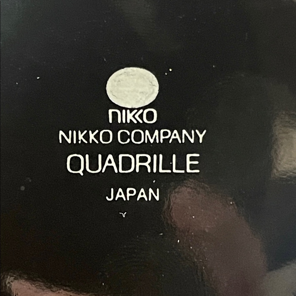 Nikko Quadrille Black Ceramic Plate